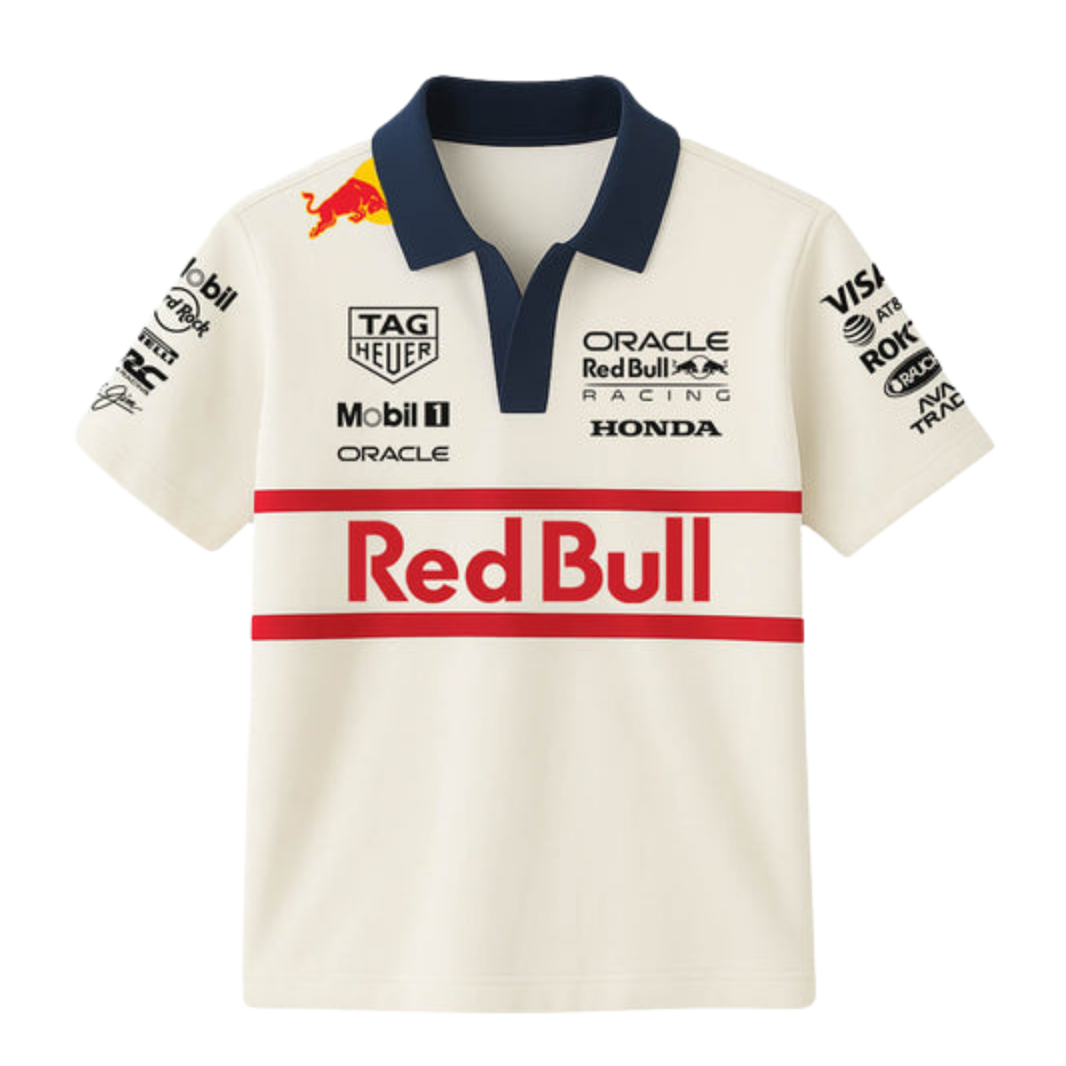 The RB20 Spec Graphic Polo | Brilliant White & Night Sky