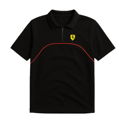 The Maranello Core Polo | Carbon & Rosso Corsa