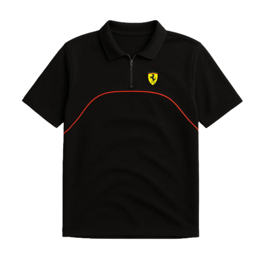 The Maranello Core Polo | Carbon & Rosso Corsa