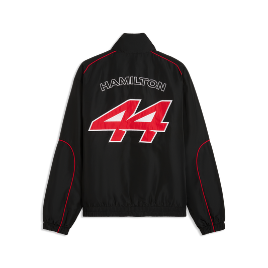 The Maranello LH44 Track Jacket | Stealth Black & Rosso