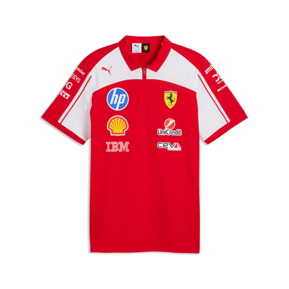 The SF-25 Spec Team Polo | Rosso Corsa & Bianco