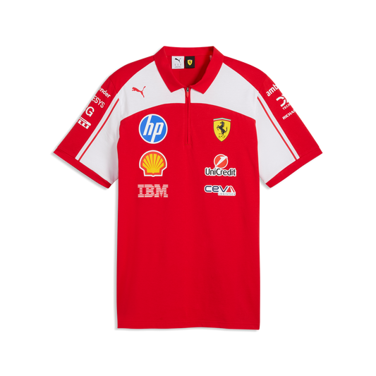 The SF-25 Spec Team Polo | Rosso Corsa & Bianco