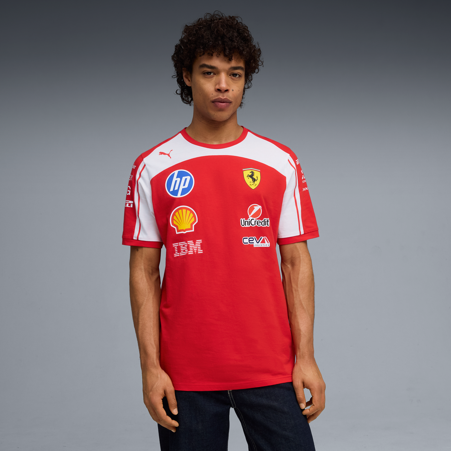The SF-25 Spec Team Polo | Rosso Corsa & Bianco