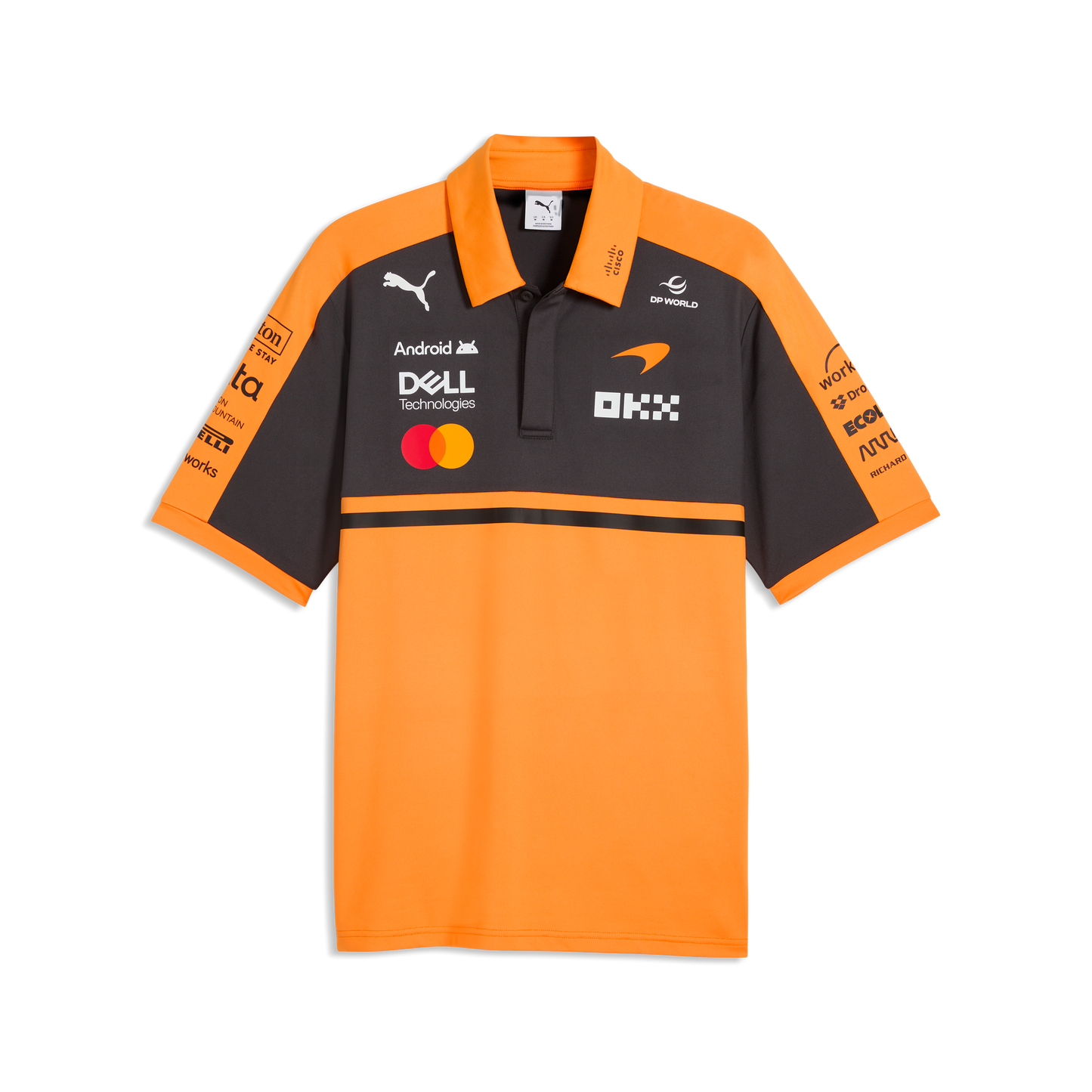 The Woking Pit Shirt Polo | Stealth Black & Papaya
