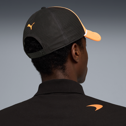 The Woking Trucker Cap | Papaya & Stealth Black