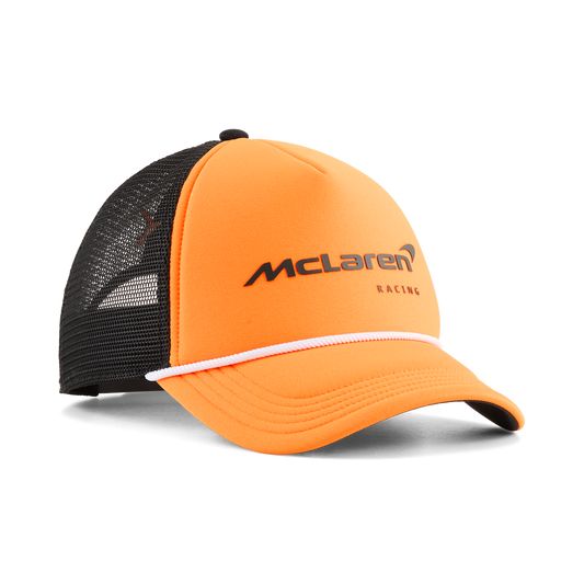 The Woking Trucker Cap | Papaya & Stealth Black