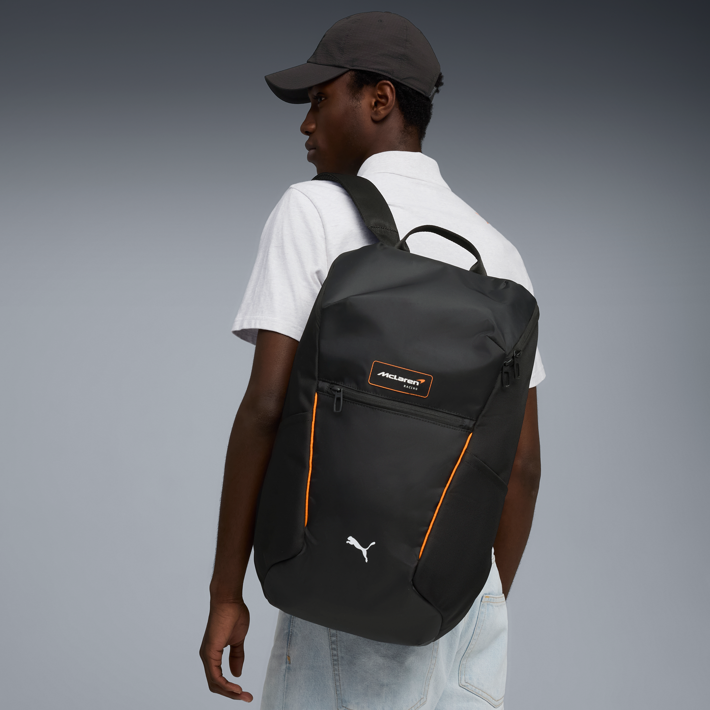 The Woking Daily Backpack | Stealth Black & Papaya