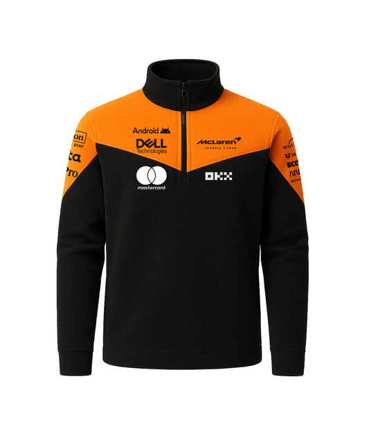 McLaren F1 2023 Team Jacket – Orange & Black Half-Zip Edition