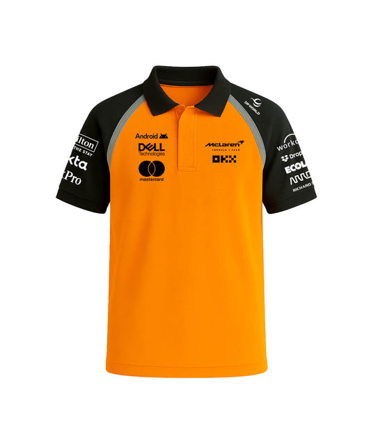 McLaren 2023 Team Polo – Papaya Black Edition